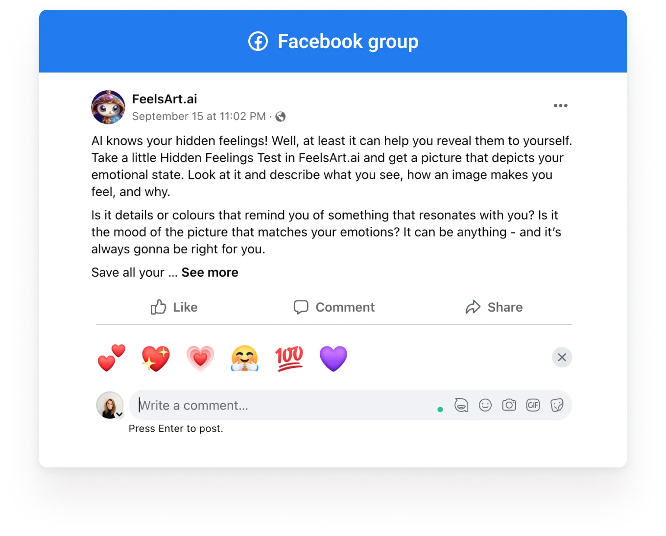 FeelsArt.ai user group on Facebook